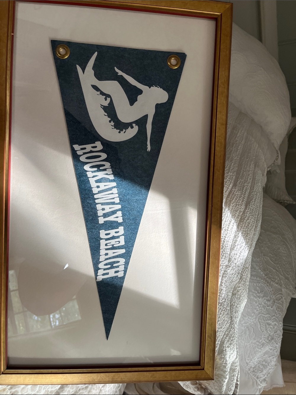 Tretorn Navy and White Rockaway Beach Pennant Wall Art